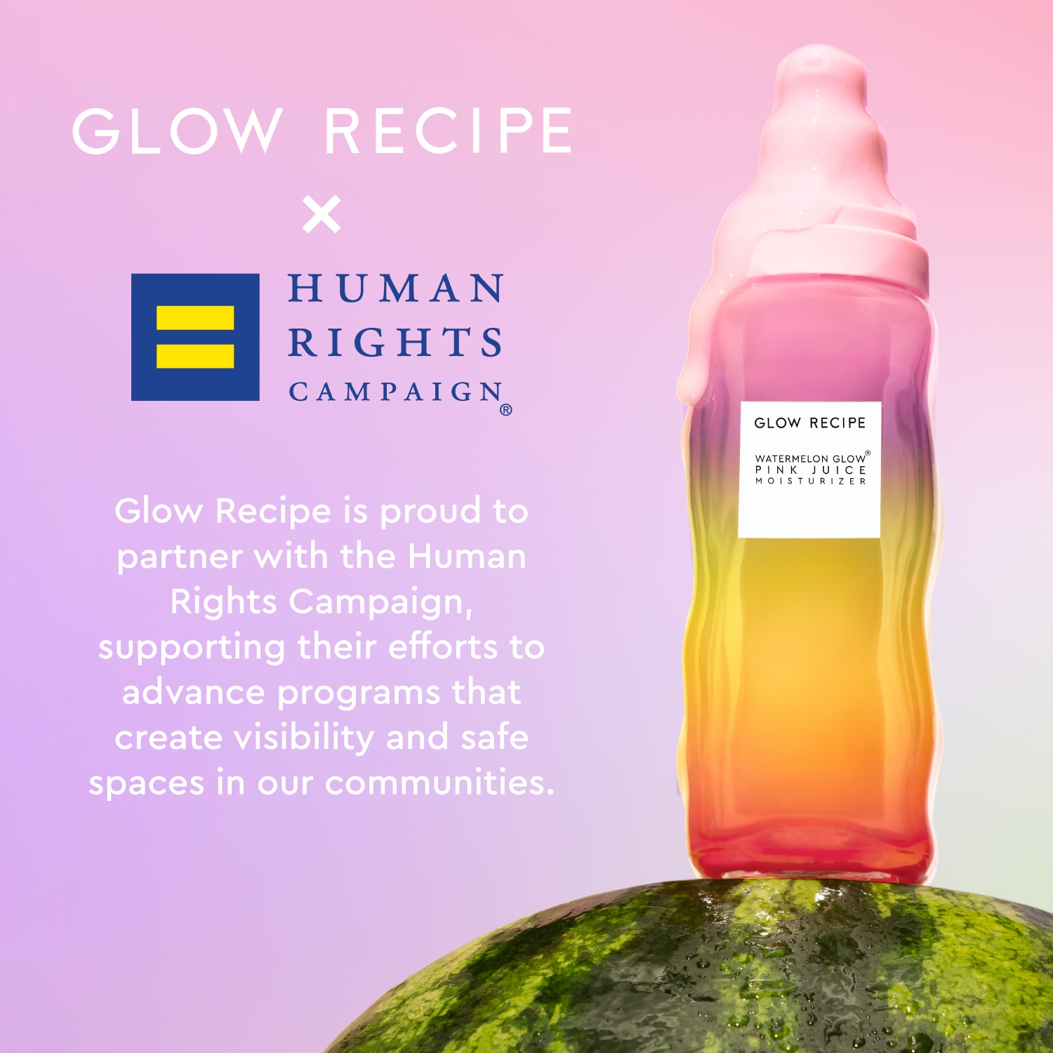 LIMITED EDITION PRIDE WATERMELON GLOW PINK JUICE MOISTURIZER REFILLABLE  (GEL HIDRATANTE)